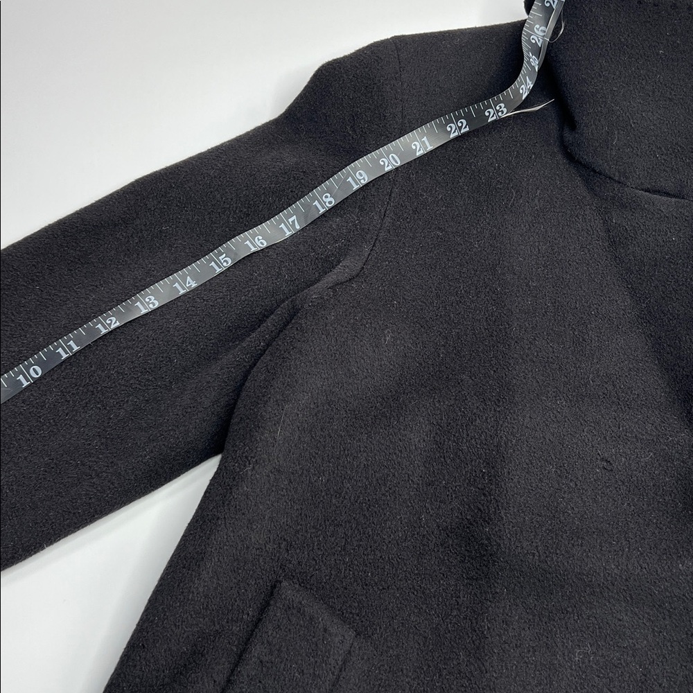 Cinzia Rocca Classic virgin wool Black Pea Coat career quality mature timeless S - Picture 8 of 12